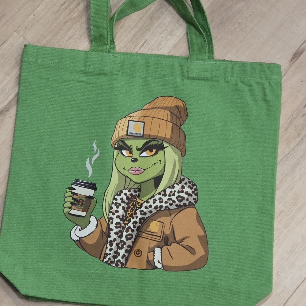 Grinch Girl Green Christmas Tote Bag